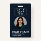 Aangepaste bedrijfsnaam Tag Foto-ID Logo Badge (Voorkant)