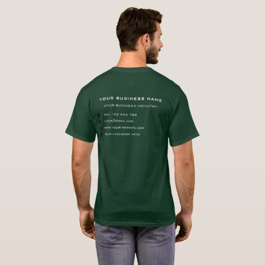 Aangepaste bedrijfsnaam Tekst Info Business T-Shir T-shirt (Achterkant volledig)