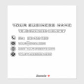 Aangepaste bedrijfsnaam Tekst Info Promotionele St Sticker (Vel)