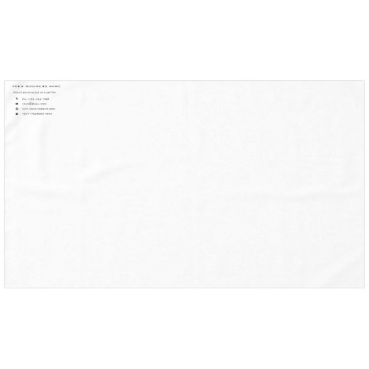 Aangepaste Bedrijfsnaam Tekst Info Tafelkleed Sjab (Voorkant (Horizontaal))