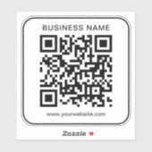 Aangepaste bedrijfsnaam URL QR Code Sjabloon Clean Sticker (Vel)
