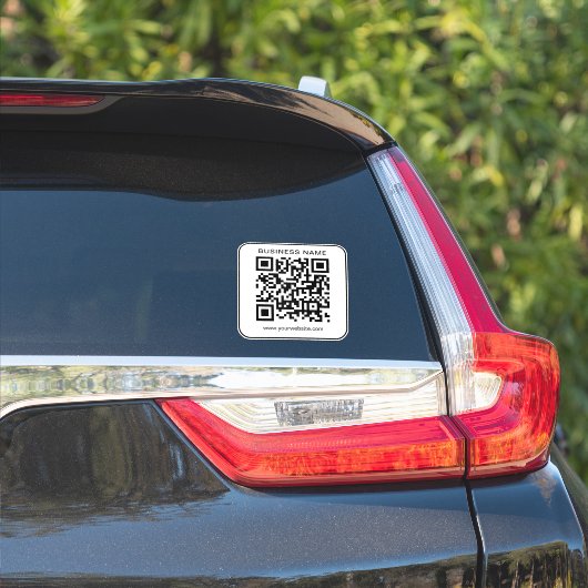 Aangepaste bedrijfsnaam URL QR Code Sjabloon Clean Sticker (Auto Zijkant)