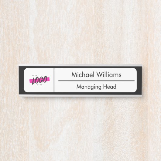 Aangepaste bedrijfsnaam voor Logo Kantoor deur Deurbordje (Voorkant)