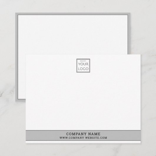Aangepaste bedrijfsnaam voor Silver Grey Company L Notitiekaartje (Voorkant / Achterkant)