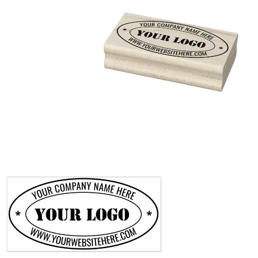 Aangepaste bedrijfsnaam Website ovaal stempel (Gestempeld)
