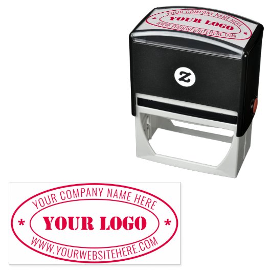 Aangepaste bedrijfsnaam Website ovaal Stempel (In situ)