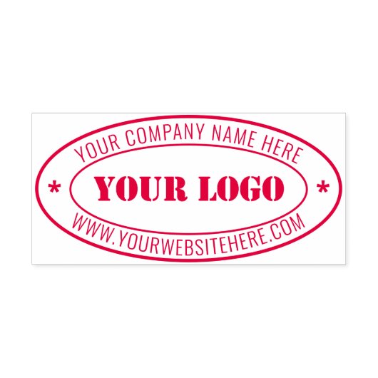 Aangepaste bedrijfsnaam Website ovaal Stempel (Design)