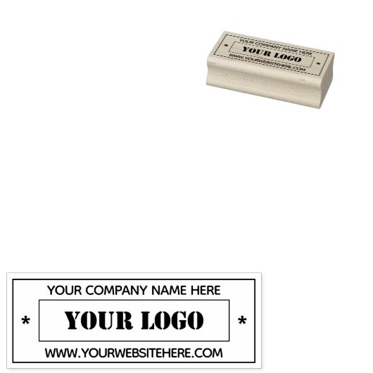 Aangepaste bedrijfsnaam Website Stempel (Gestempeld)