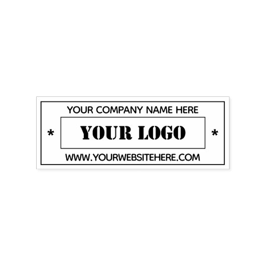Aangepaste bedrijfsnaam Website Stempel (Afrduk)