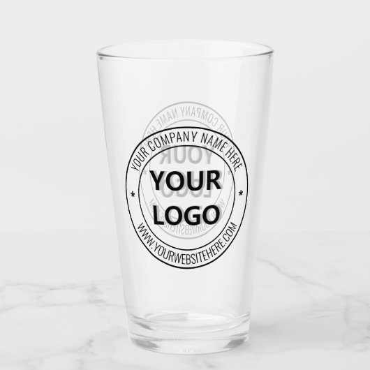 Aangepaste bedrijfsnaam Website Stempelglas Glas (Voorkant)