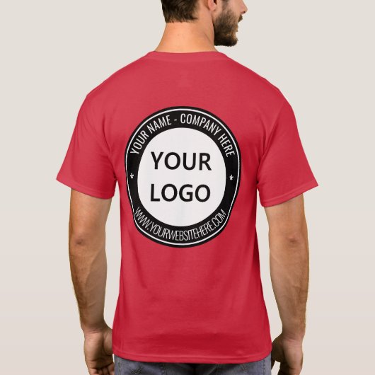 Aangepaste bedrijfsnaam Website T-Shirt (Achterkant)