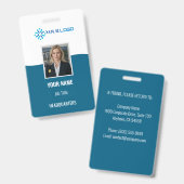 Aangepaste bedrijfspas met foto ID | Logo Badge (Voor- en achterkant)