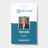 Aangepaste bedrijfspas met foto ID | Logo Badge (Voorzijde)