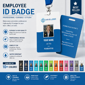 Aangepaste bedrijfspas met foto ID | Logo Badge