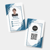 Aangepaste bedrijfspas met foto, naam en logo van badge (Voor- en achterkant)