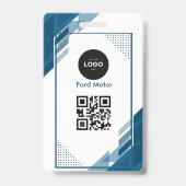 Aangepaste bedrijfspas met foto, naam en logo van badge (Achterkant)