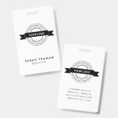 Aangepaste bedrijfspas minimalistisch & modern badge (Voor- en achterkant)