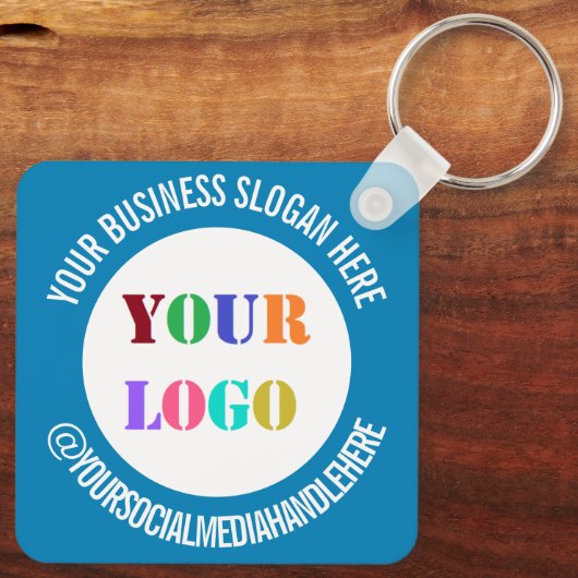 Aangepaste bedrijfspromoties Social Media Sleutelh Sleutelhanger (Achterkant)
