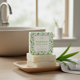 Aangepaste bedrijfssticker voor Pandan Handgemaakt Vierkante Sticker