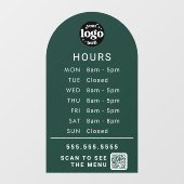 Aangepaste Bedrijfsuren Met Winkel Logo En QR Code Raamsticker (Vel)