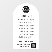 Aangepaste Bedrijfsuren Met Winkel Logo En QR Code Raamsticker (Vel)