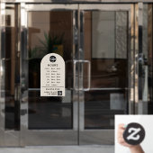 Aangepaste Bedrijfsuren Met Winkel Logo En QR Code Raamsticker (Kantoordeur)