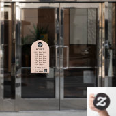 Aangepaste Bedrijfsuren Met Winkel Logo En QR Code Raamsticker (Kantoordeur)