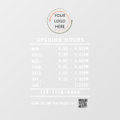 Aangepaste bedrijfsuren vensterstickers met logo e raamsticker (Vel)