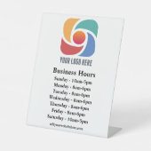 Aangepaste bedrijfsuren voor Logo Reclamebord Met Voetstuk (Voorkant)