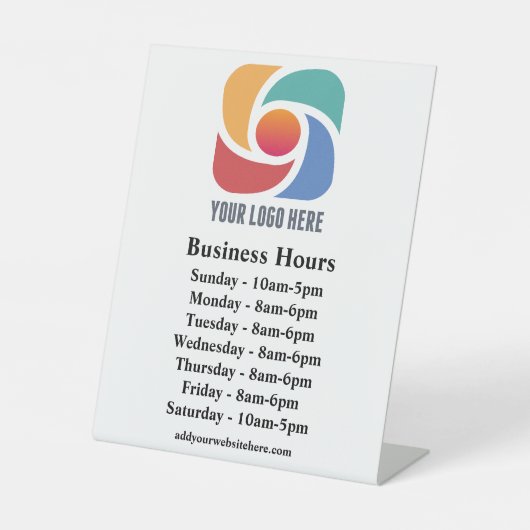 Aangepaste bedrijfsuren voor Logo Reclamebord Met Voetstuk (Voorkant)