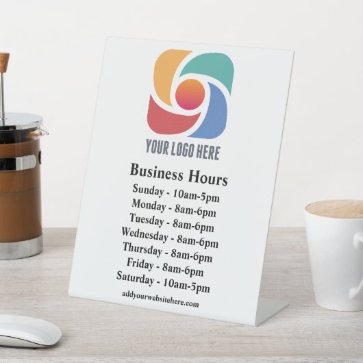 Aangepaste bedrijfsuren voor Logo Reclamebord Met Voetstuk (Insitu)
