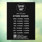 Aangepaste Bedrijfsuren Witte Logo Tekst Zwarte Ac Raamsticker (Vel 3)