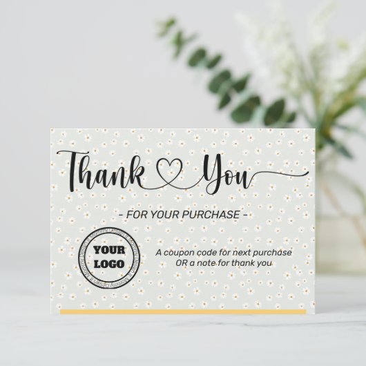 Aangepaste bedrijfsvlakte van Daisy - Hartelijk da Bedankkaart (Staand voorkant)