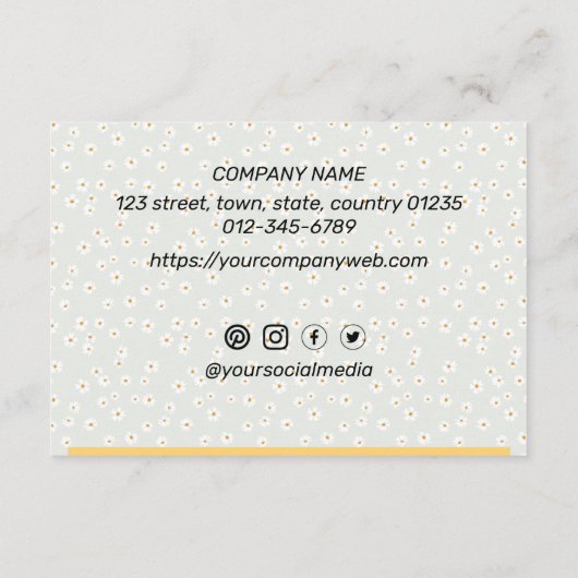 Aangepaste bedrijfsvlakte van Daisy - Hartelijk da Bedankkaart (Achterkant)