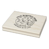 Aangepaste bedrijfsvogel met bloemen Handgemaakte Rubberstempel (Stempel)