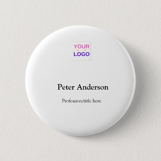Aangepaste bedrijfswinkel bedrijfsmedewerker ronde button 5,7 cm (Voorkant)