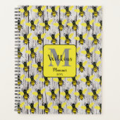 Aangepaste Bee Illustratie Rustiek Hout Ontwerp Planner (Voorkant)