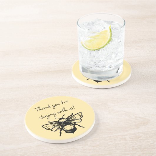 Aangepaste Bee Onderzetters Zandsteen Onderzetters (Zijkant)