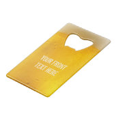 Aangepaste BEER flesopening Creditkaart Flessenopener (Voorkant Gekanteld)