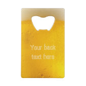 Aangepaste BEER flesopening Creditkaart Flessenopener (Achterkant)
