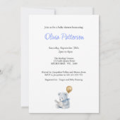 Aangepaste beer leest een boek Baby Shower Kaart (Achterkant)