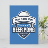 Aangepaste Beer Pong Kampioenschap Regels Kaart (Staand voorkant)