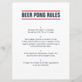 Aangepaste Beer Pong Kampioenschap Regels Kaart (Achterkant)