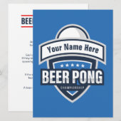 Aangepaste Beer Pong Kampioenschap Regels Kaart (Voorkant / Achterkant)