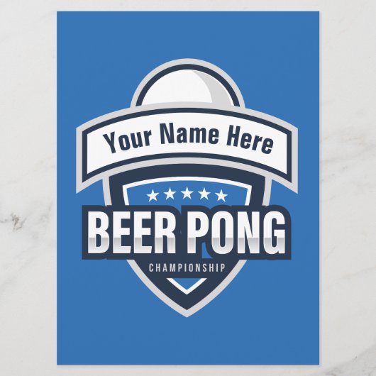 Aangepaste Beer Pong Kampioenschap Regels Kaart (Voorkant)