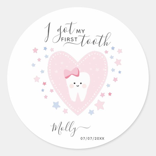 Aangepaste begindatum kindermeisje ronde sticker (Voorkant)