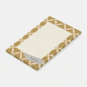 Aangepaste Beginletters Mosterd Oker Geometrische  Post-it® Notes (Schuin)