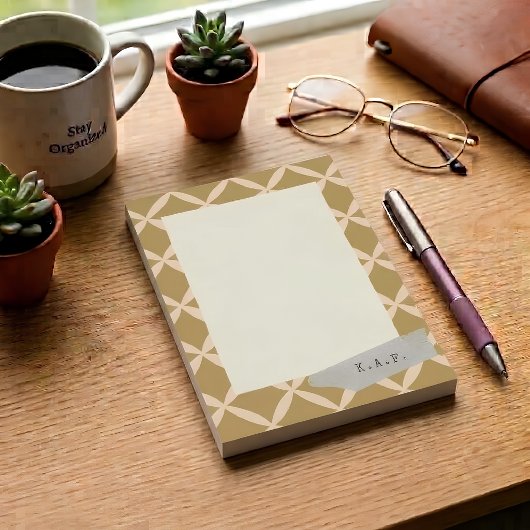 Aangepaste Beginletters Mosterd Oker Geometrische  Post-it® Notes