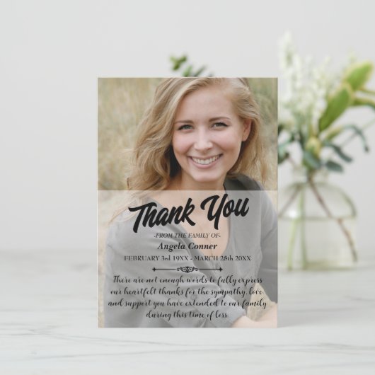 Aangepaste begrafenis Dank u kaart / sympathie (Staand voorkant)