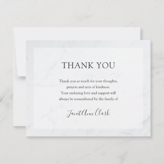 Aangepaste begrafenis & sympathie Dank u kaart | M (Voorkant)